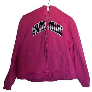 JanSport Zip-Up Pink Smith College Hoodie Size L